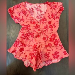 Two Piece Blouse and Shorts